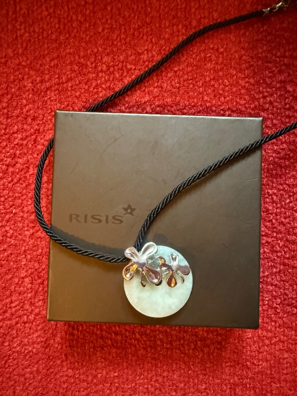 Risis Vanda from Singapore Pendant Silver Jadeite New In Box